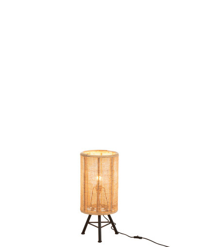 Lampe à Poser Lampadaire Ozara Rotin - Naturel - Taille S