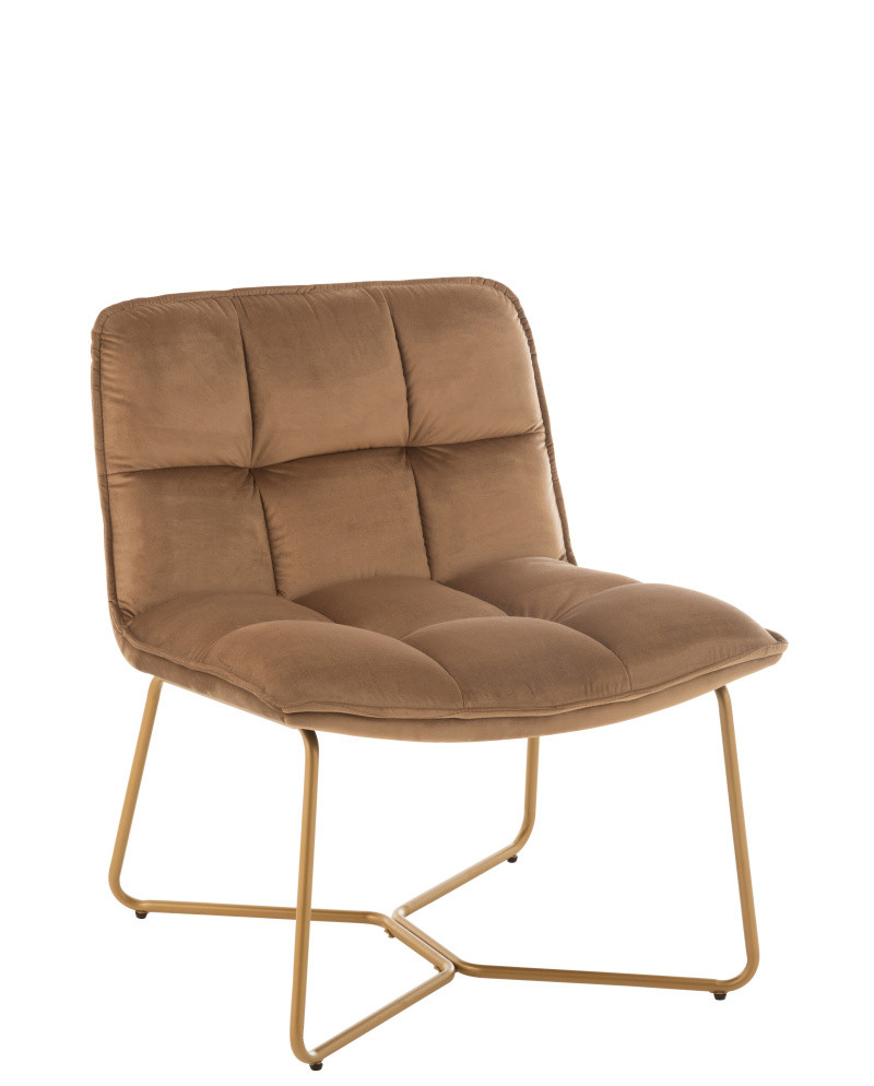 Fauteuil & Chaise Chaise Lounge Lisa Metal Or - Marron