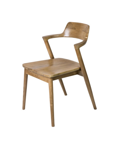 Chaise Hiro en Bois de Sungkai avec accoudoirs - Naturel