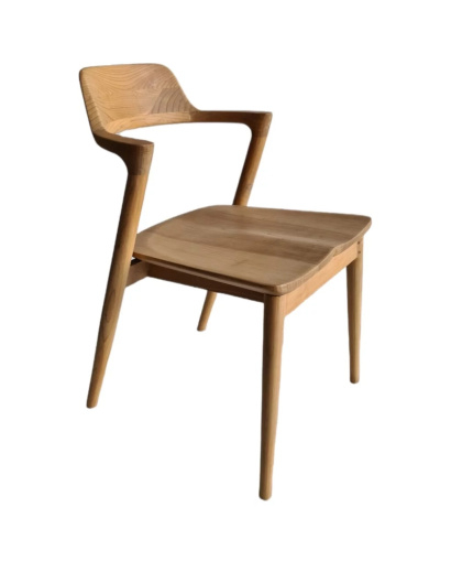 Chaise Hiro en Bois de Sungkai avec accoudoirs - Naturel