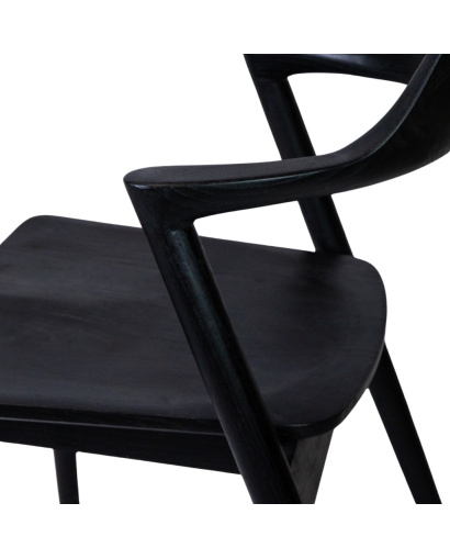 Chaise Hiro en Bois de Sungkai avec accoudoirs - Noir