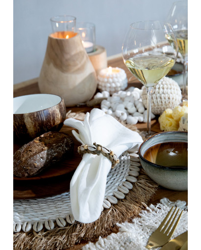 Art de la table Set De Table Seagrass Shell - Blanc