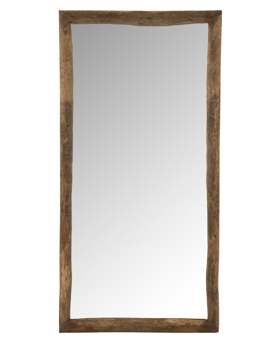 Miroir Mural Rectangulaire Bois Marron - Taille L