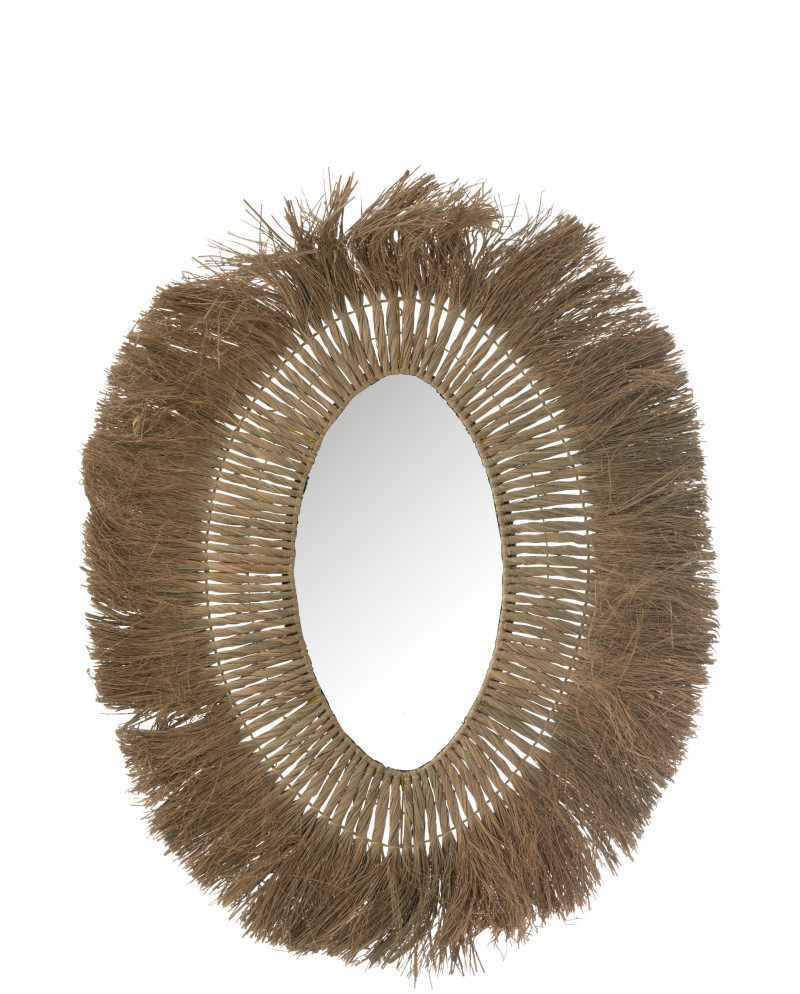 Miroir Miroir Ovale Tressé Herbe - Naturel