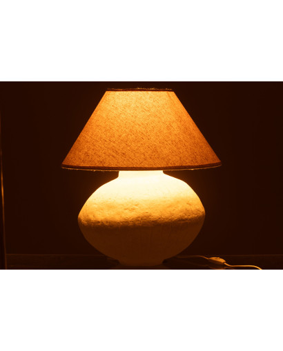Lampe à Poser Lampe Pot en Papier Mâché - Blanc