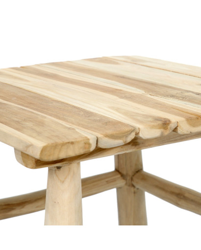 Table Basse Lagos en bois massif d'acacia et pieds en métal noir - Naturel