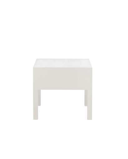 Table de Chevet Table de Chevet en Bois avec 1 Panier - Blanc