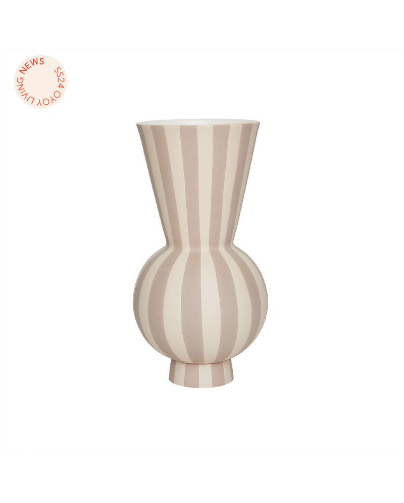 Vase & Pot Vase Toppu Rond - Gris et Blanc