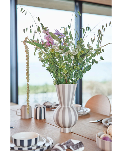 Vase Toppu Rond OYOY - Gris et Blanc