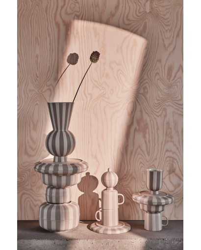 Vase Toppu Rond OYOY - Gris et Blanc