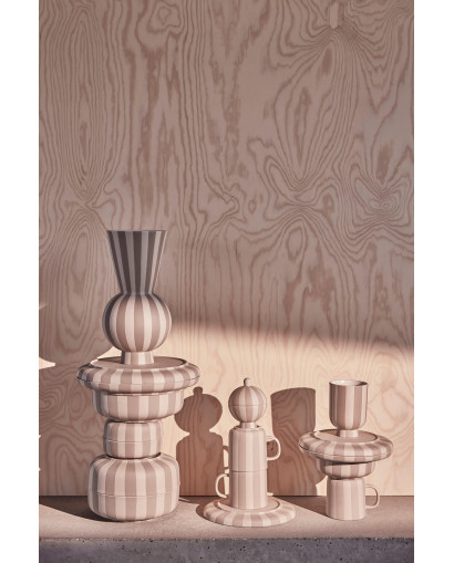 Vase & Pot Vase Toppu Rond - Gris et Blanc