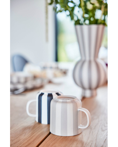 Vase Toppu Rond OYOY - Gris et Blanc
