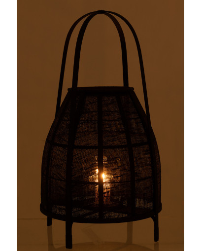Lanterne & Photophore Lanterne Hood en Bambou - Noir - Taille L