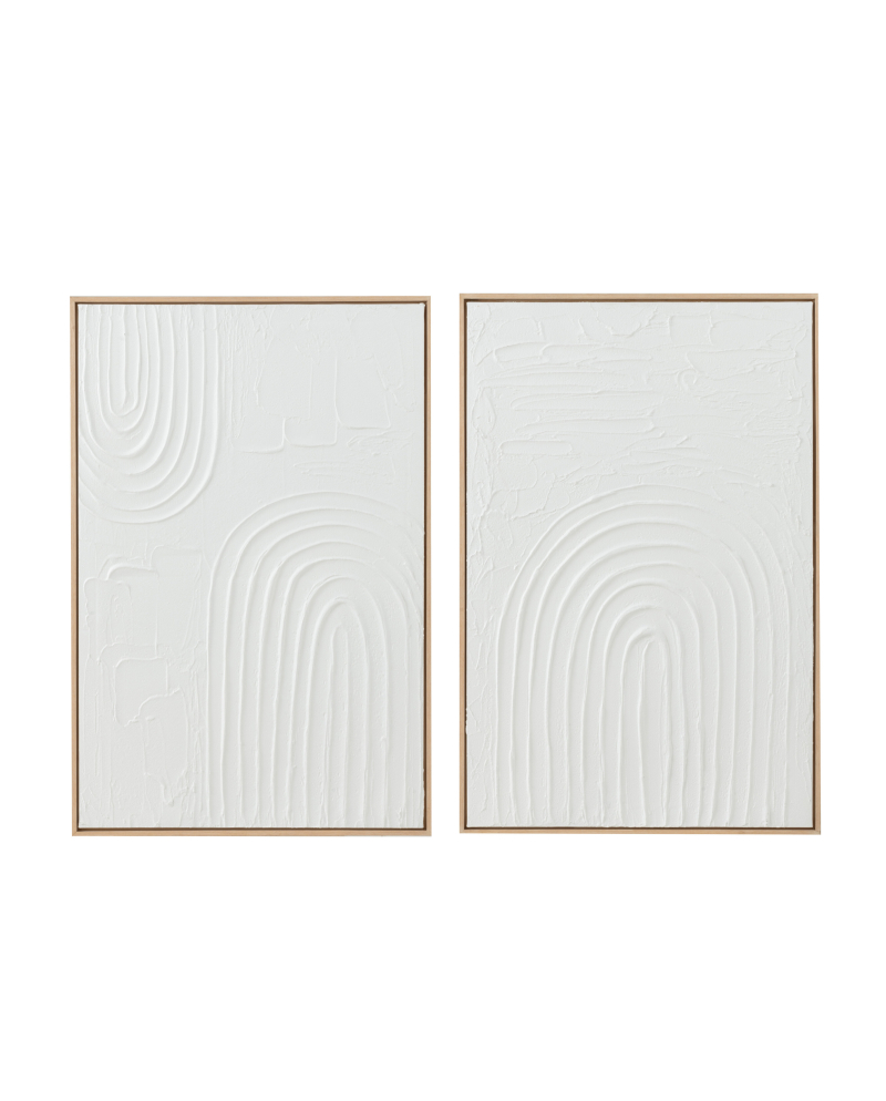 Assortiment De 2 Tableaux Elise Toile - Blanc Assortiment De 2 Tableaux Elise Toile - Blanc