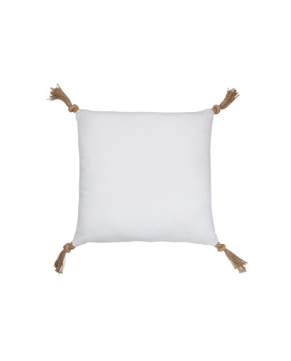 Coussin Coussin Visage Carre Polyester - Blanc