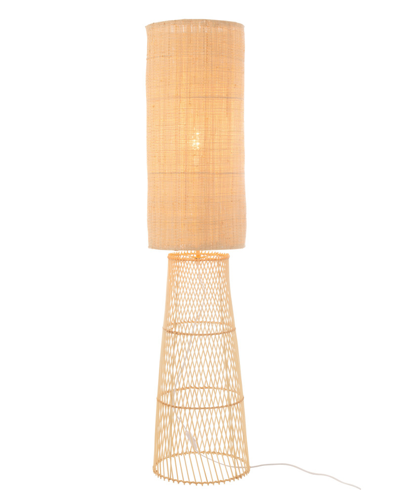 Lampe à Poser Lampe Room en Lin et Bambou - Naturel