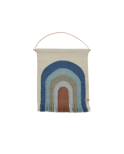 Tapis mural OYOY Follow The Rainbow - Beige et Bleu