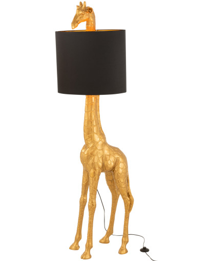 Lampe à Poser Lampadaire Girafe en Resine - Noir et Or