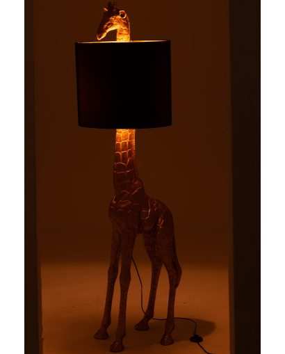 Lampe à Poser Lampadaire Girafe en Resine - Noir et Or