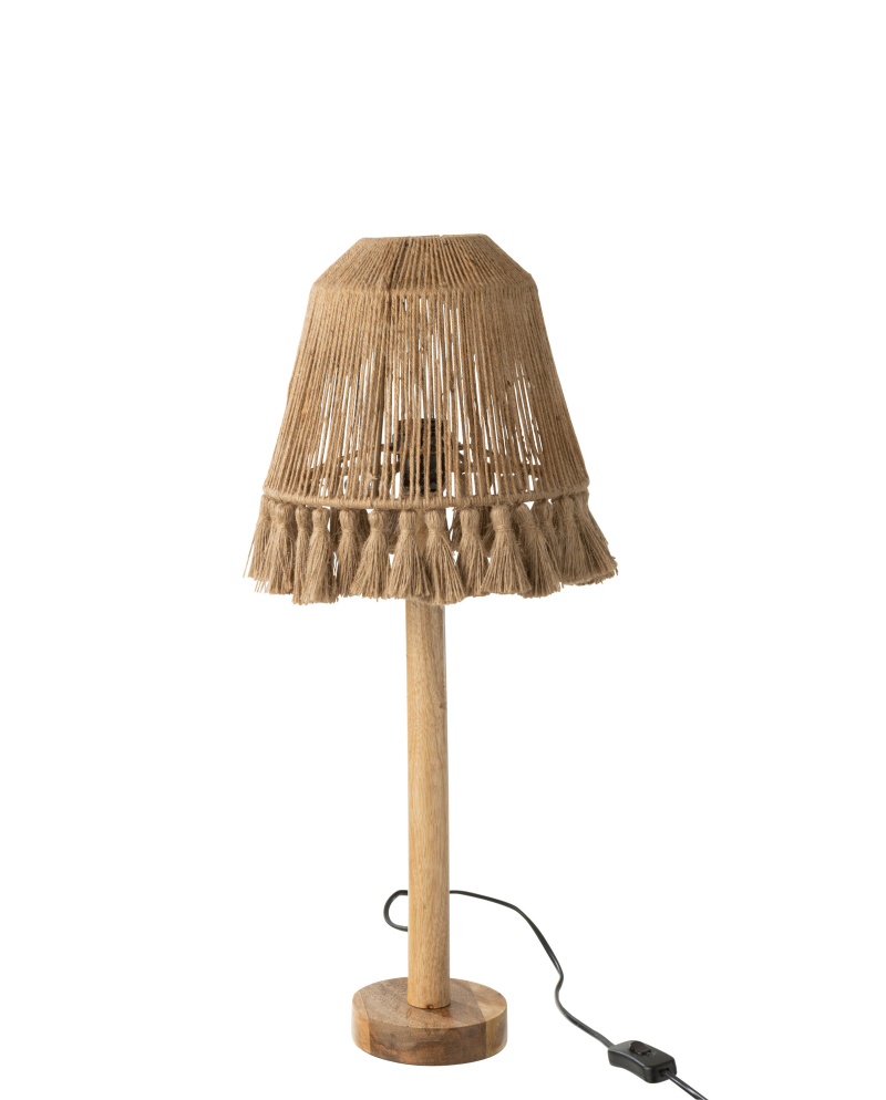 Lampe à Poser Lampe Mila Jute Beige - Naturel