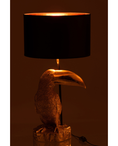 Lampe à Poser Lampe Toucan en Resine - Noir et Or