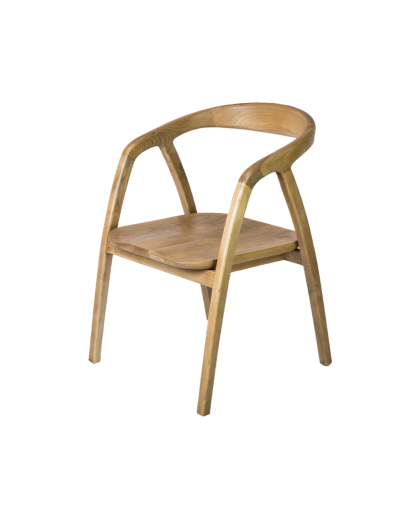 Chaise Anta en Bois Sungkai avec accoudoirs - Naturel