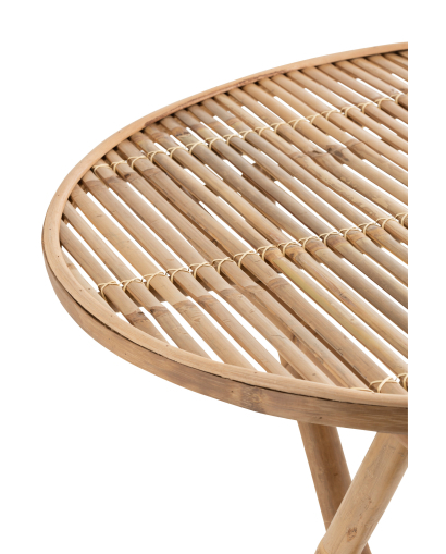 Table Table Ronde Pliable en Bambou - Naturel