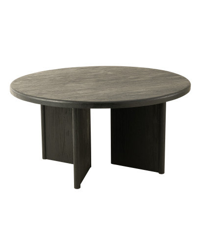 Table Table Ronde Bois de Teak - Noir