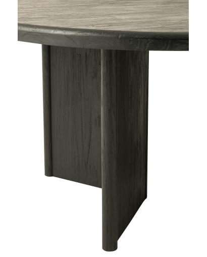 Table Table Ronde Bois de Teak - Noir