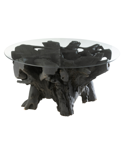 Table Basse Table Basse en Racines de Teck - Noir