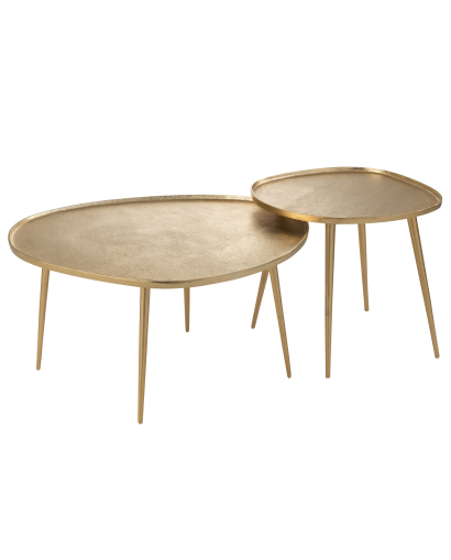 Table Basse Set De 2 Tables Vinta en Aluminium - Or