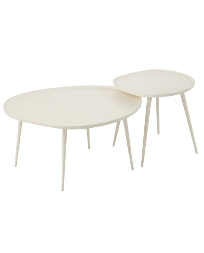 Table Basse Set De 2 Tables Vinta en Aluminium - Blanc