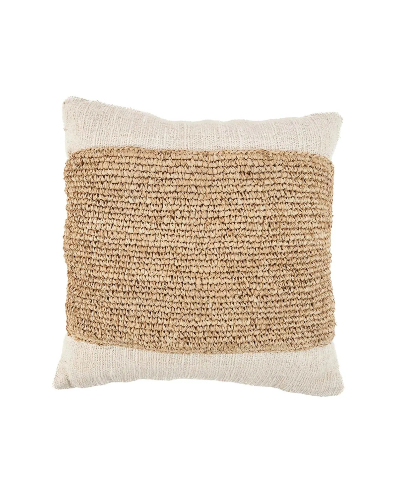 Housse De Coussin Raffia Stamp - Naturel