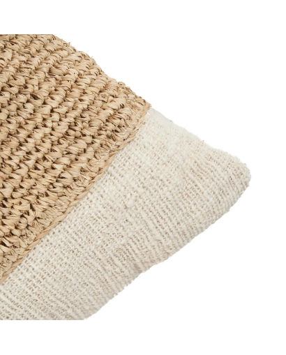 Housse De Coussin Raffia Stamp - Naturel