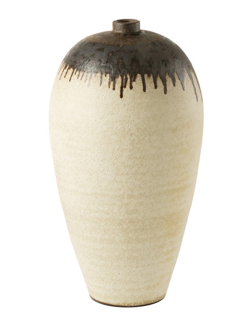 Vase Lombok Ceramique - Taille L - Beige et Brun