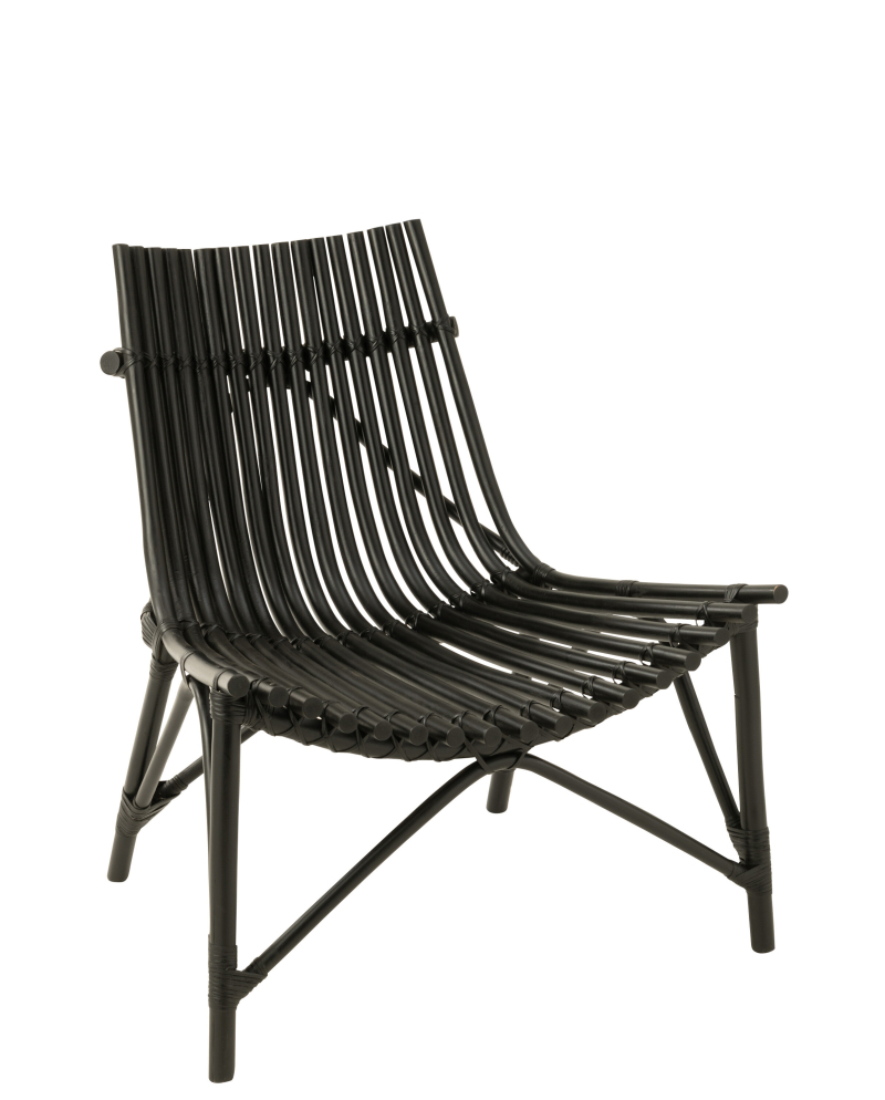 Chaise Rotin - Noir