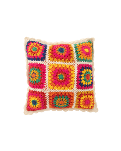 Coussin Crochet - Multi couleurs