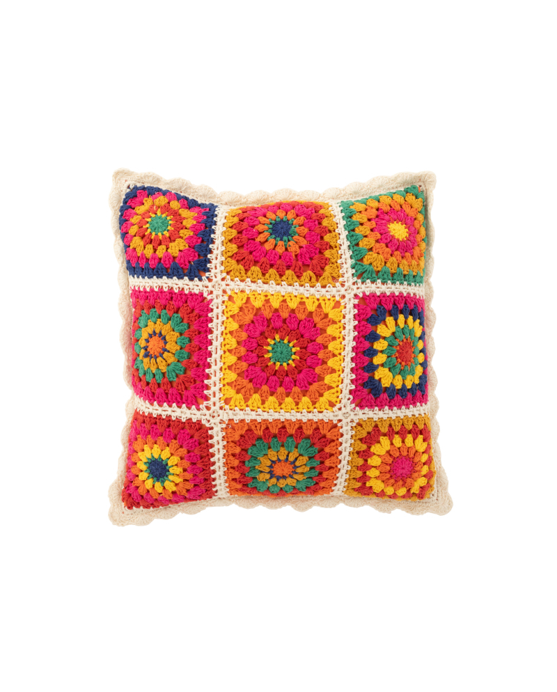 Coussin Crochet - Multi couleurs