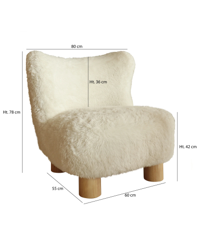 Fauteuil Artic en fourrure synthétique - Blanc