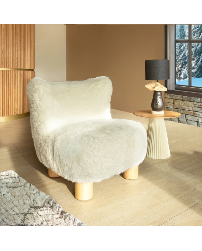 Fauteuil Artic en fourrure synthétique - Blanc