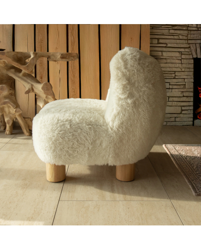 Fauteuil Artic en fourrure synthétique - Blanc