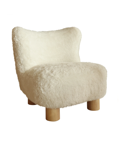 Fauteuil Artic en fourrure synthétique - Blanc