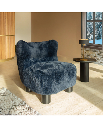 Fauteuil Artic en fourrure synthétique - Bleu