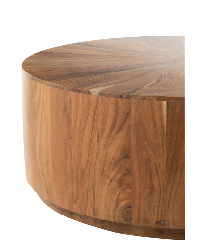 Table Basse Ronde en Bois D'acacia - Naturel