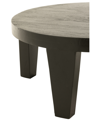 Table Basse Ronde Bois Manguier - Noir