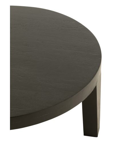 Table Basse Ronde Bois Manguier - Noir