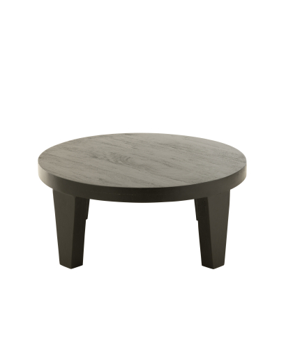 Table Basse Ronde Bois Manguier - Noir