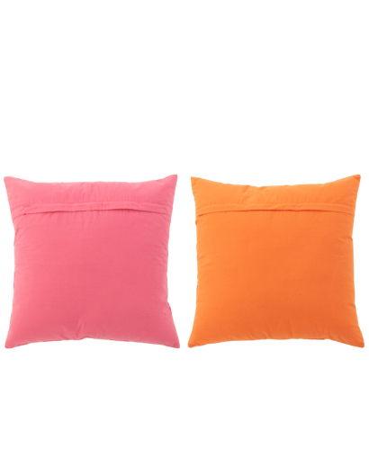 Assortiment de 2 Coussins Ciao Amore en Coton - Rose et Orange