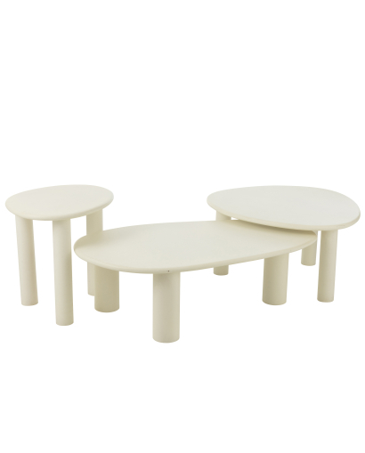 Table Basse Bali en MDF et Pvc - Blanc - Taille L