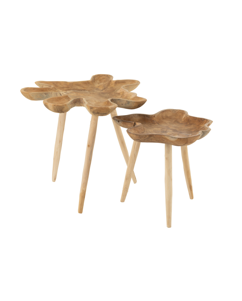 Set 2 Tables Gigognes Splash Bois De Teck - Naturel